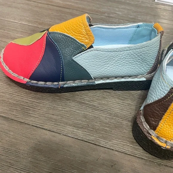 NWOT Patchwork Faux Leather‎ Comfort Loafers EU 36/ US Sz 6 - Picture 5 of 5